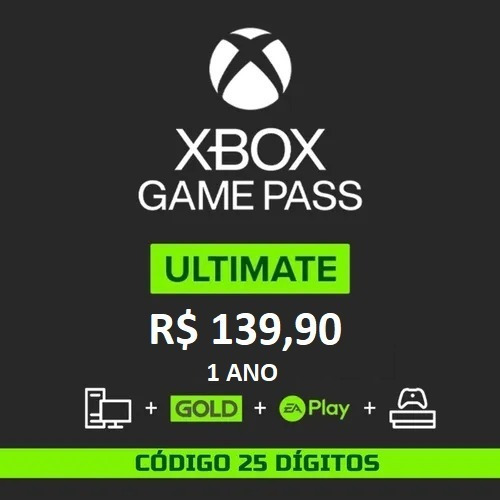 Xbox Game Pass Ultimate 12 Meses - Código De 25 Dígitos